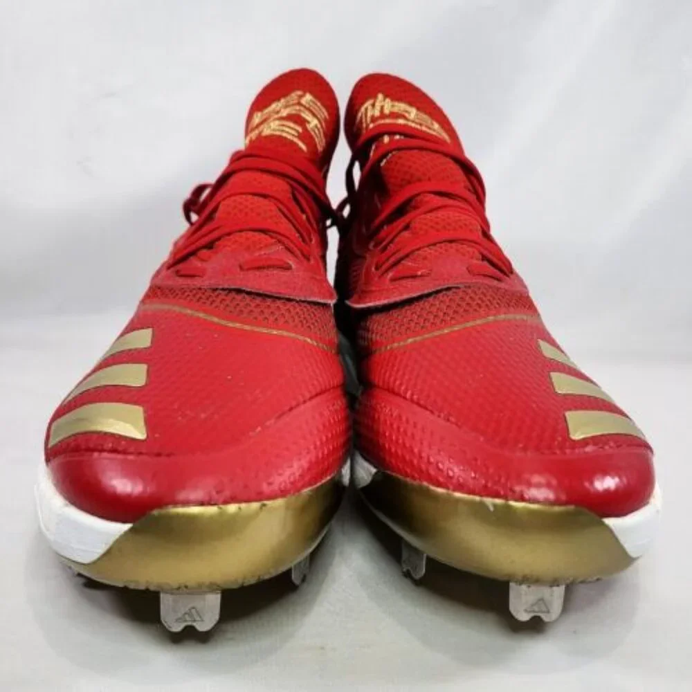 Adidas Icon V Cleats Metal Red Gold Flash G28235 Clean‎ Rare Retro Men's Size 13